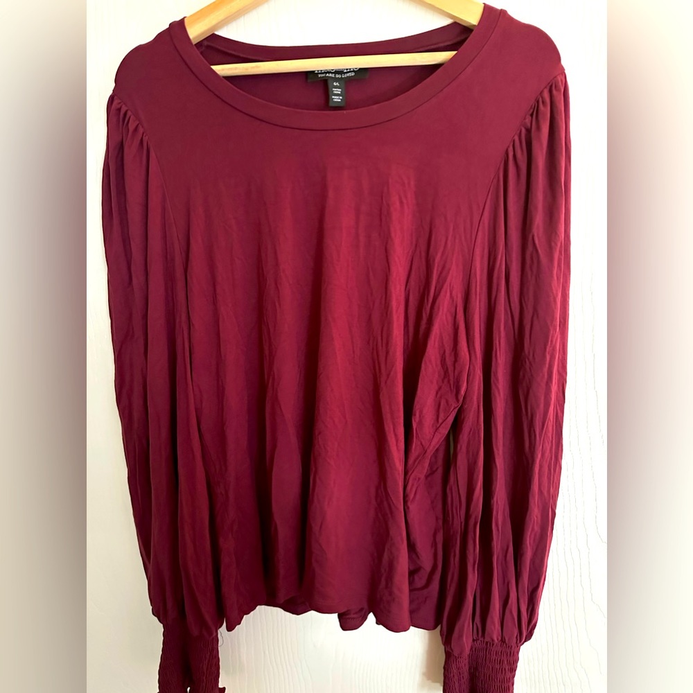 Mac and Me Burgandy Blouse